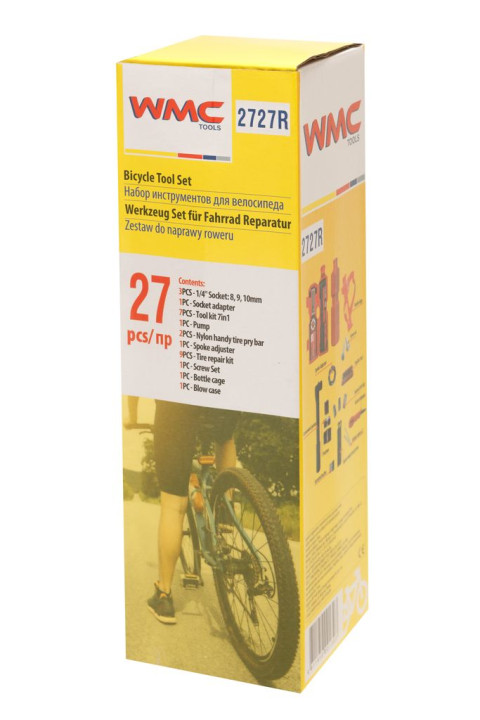 Набор инструментов для обслуживания велосипеда 27пр.+держатель фляги,в тубе(красный)