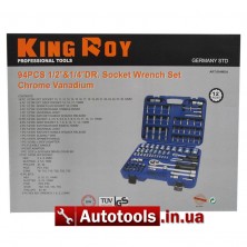 Набор головок King Roy 94 предмета 1/2 и 1/4 12-ти гранные (код 8126)
