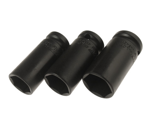 Набор головок ударных средней глубины тонкостенных 1/2" 17-19мм. 3ед.