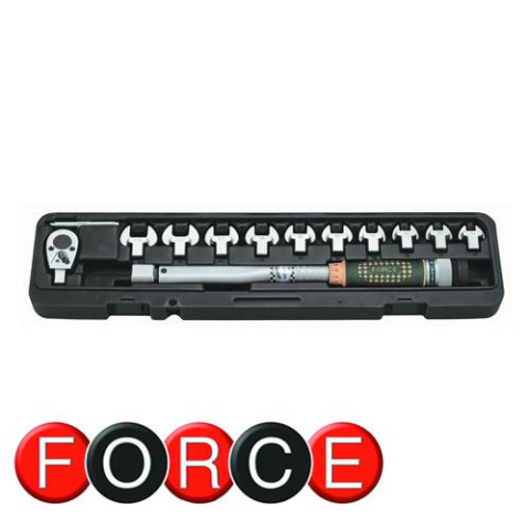 3/8 Ключ динамометрический со сменными насадками рожкового типа 11 пр. (20-110 Hм) (FORCE 64711)