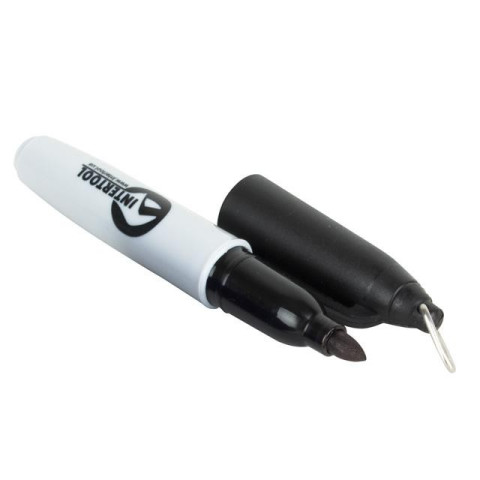 Мини-маркеры перманентные черные, L= 93мм, 80 шт/упак. INTERTOOL KT-5010