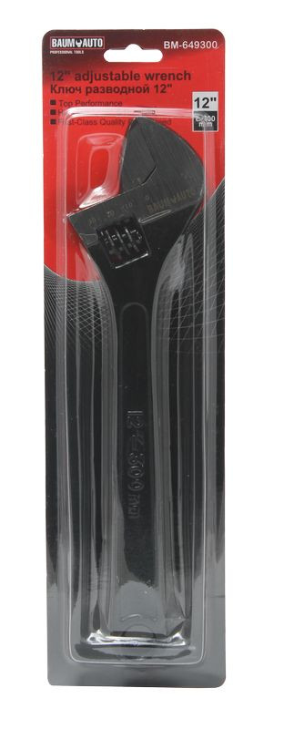 Ключ разводной Profi 12"-300мм (захват 0-35мм), на пластиковом держателе BaumAuto BM-649300