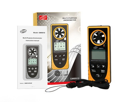 Многофункциональный анемометр-метеостанция 0,7-30м/с, -20-60°C BENETECH GM8910