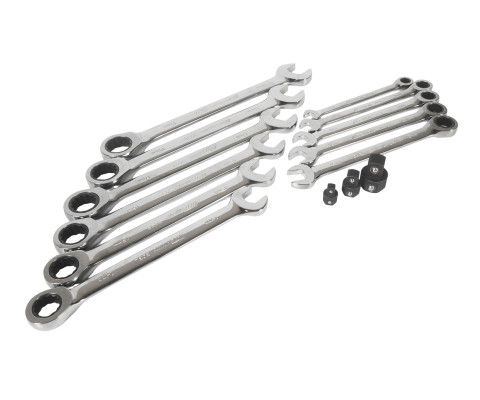 Набор ключей рожково-накидных с трещоткой 8-19мм 14ед.