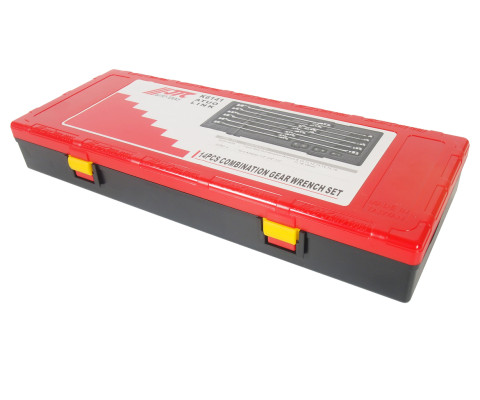 Набор ключей рожково-накидных с трещоткой 8-19мм 14ед.