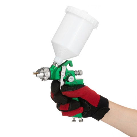 Краскопульт пневматический HVLP, форсунка 2.5мм, верхний пластиковый бачок 600мл, 3бар INTERTOOL PT-0125