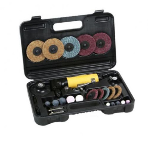 Пневматическая шлифовальная машинка облегчённая 18000 об/мин с набором насадок (код ST-P7735MK)