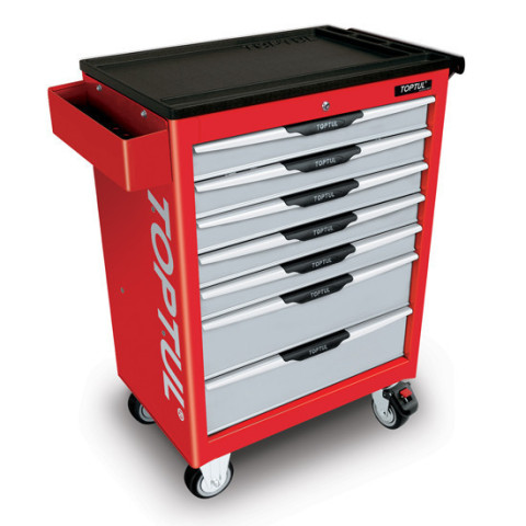Тележка инструментальная профессиональная TOPTUL (Pro-Line) 7 секций (красная) TCAC0702