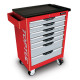 Тележка инструментальная профессиональная TOPTUL (Pro-Line) 7 секций (красная) TCAC0702